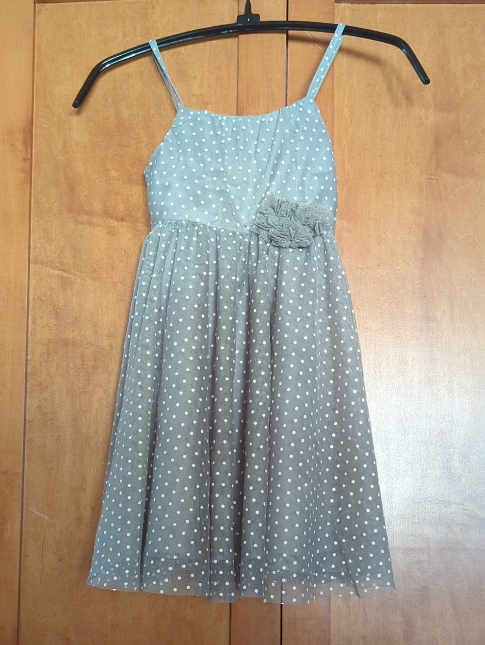 H&M Polka Dot Mini Dress in Gray Size Child 4-5